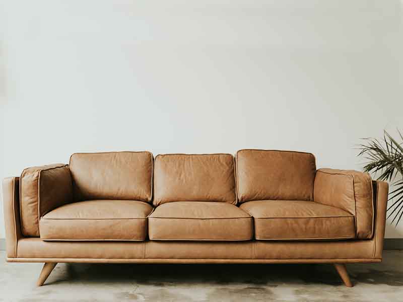 Brown Leather Couch 