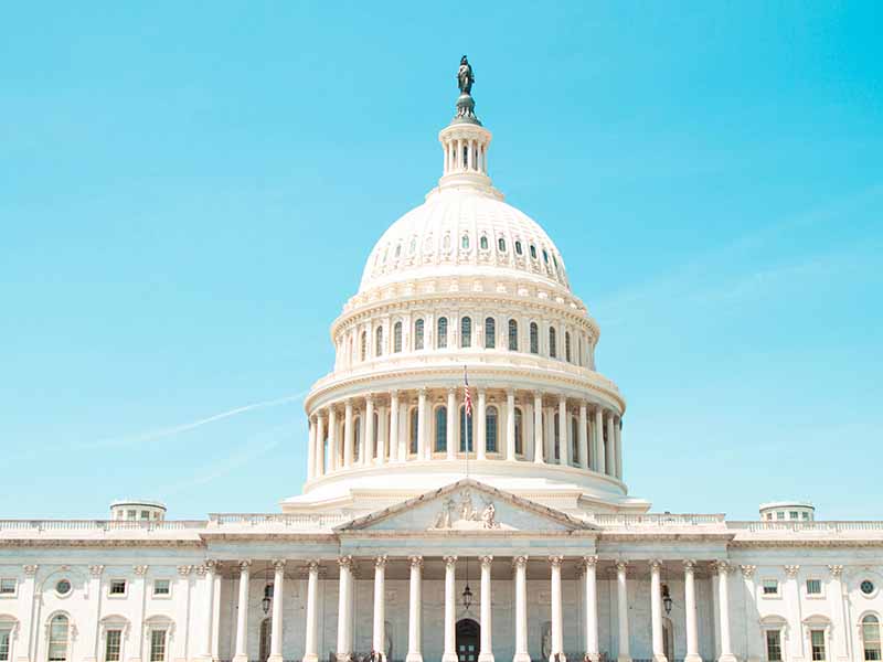 White Capitol Hill Building in DC