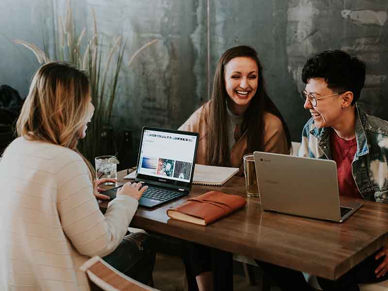 young professionals working in a group