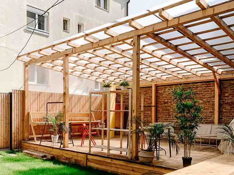Large outdoor pergola