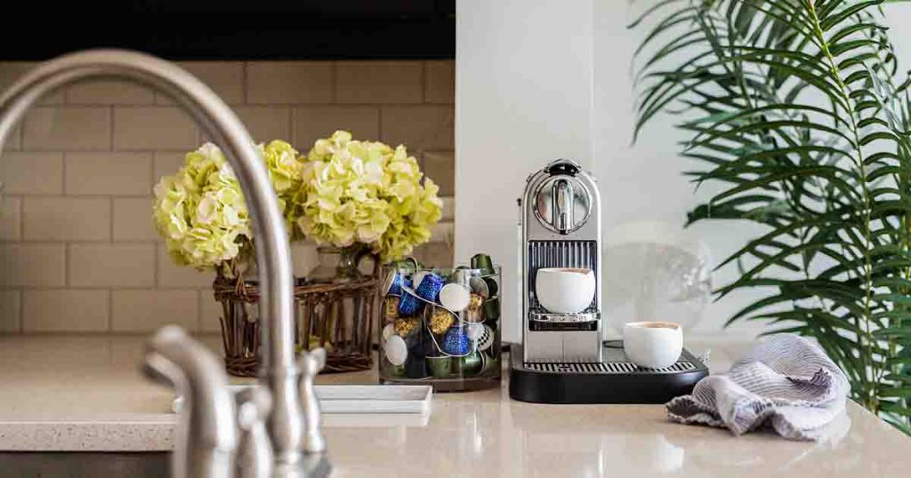 Coffee machine on counter