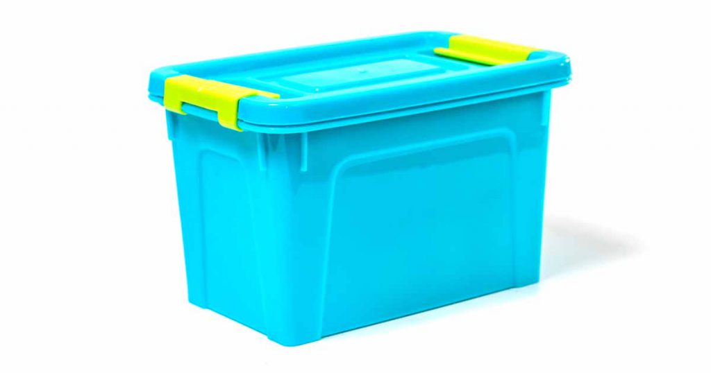 Blue storage bin