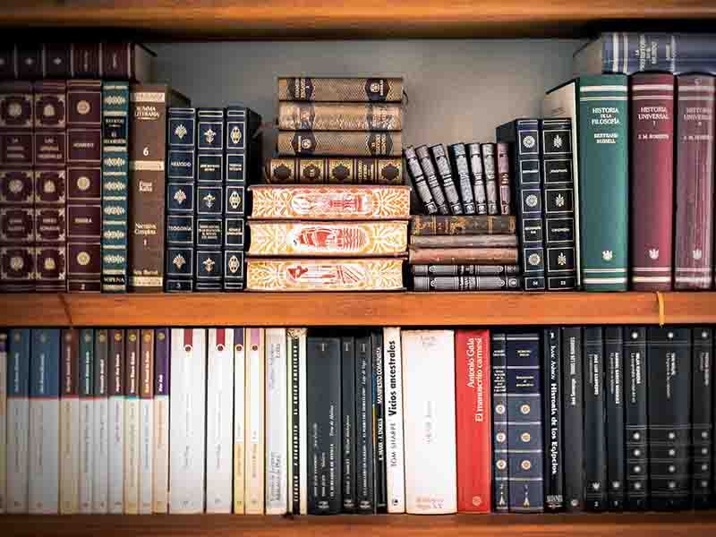 Books on a bookshelf